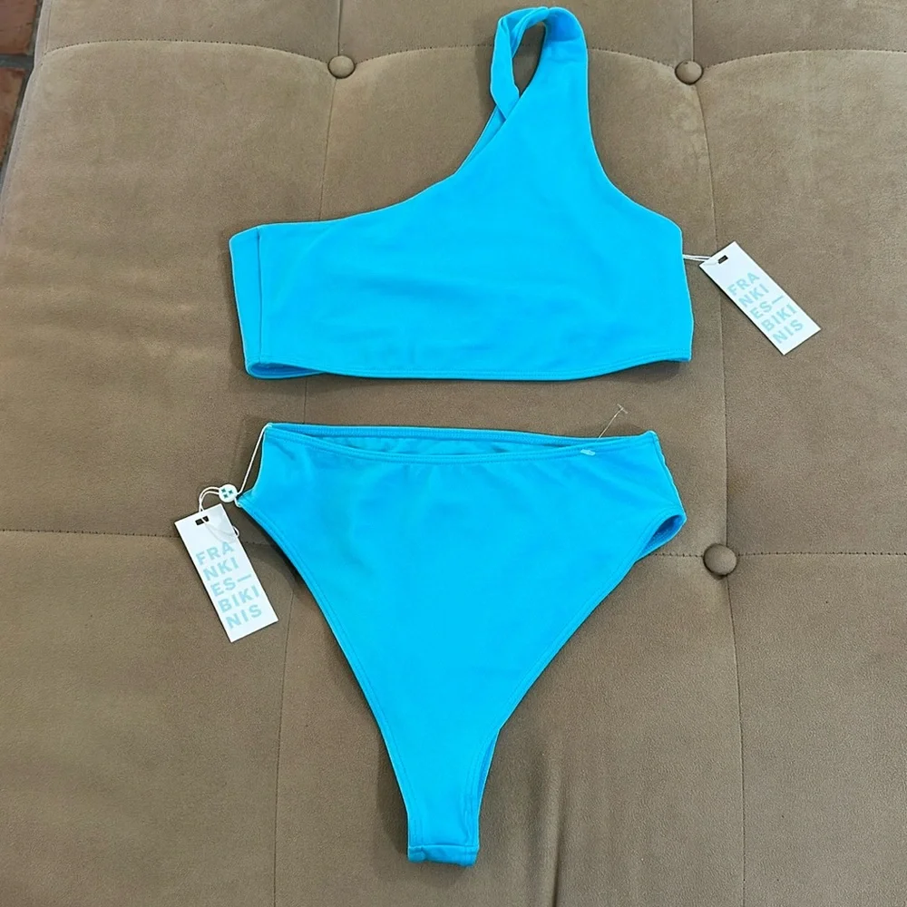 FRANKIES BIKINIS swim suit set Barb Shine twist top & Anne Shine Bottom M&SM
